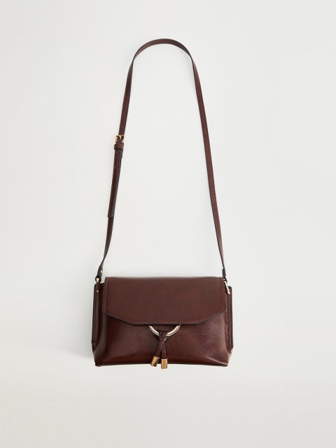 

MANGO Coffee Brown Solid Sling Bag