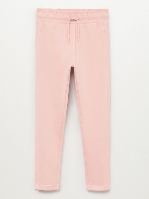 

Mango Kids Girls Pink Regular Fit Solid Sustainable Knit Cigarette Trousers