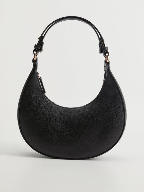 

MANGO Black Solid Small Half Moon Shoulder Bag