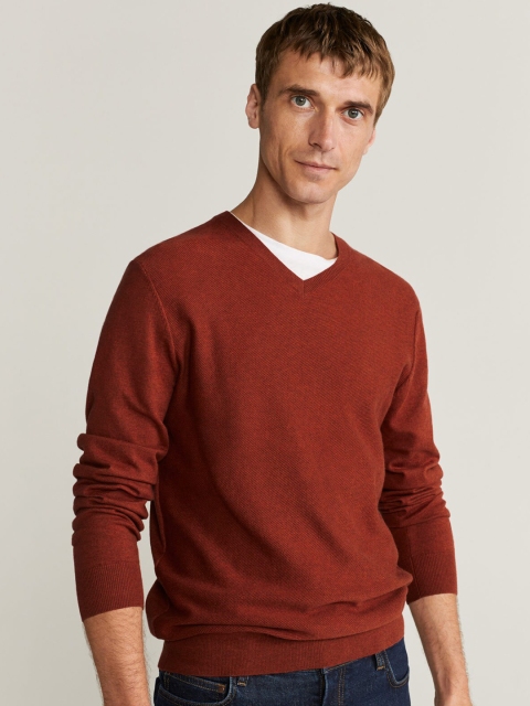 

MANGO MAN Maroon Sustainable Solid Sweater
