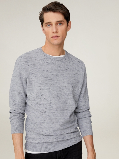

MANGO MAN Men Blue Sustainable Solid Sweater
