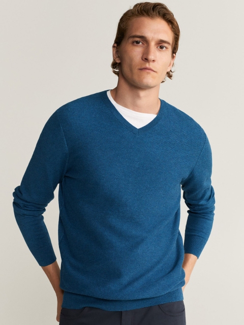 

MANGO MAN Blue Sustainable Solid Sweater