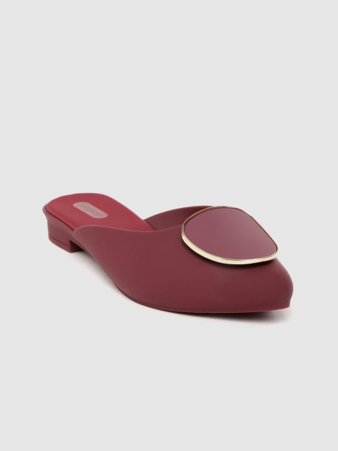 

DressBerry Women Burgundy Solid Mules