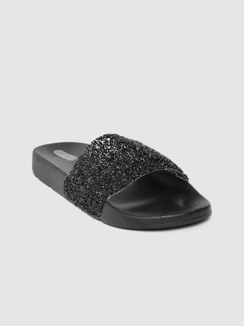 

DressBerry Women Black Embellished Open Toe Flats