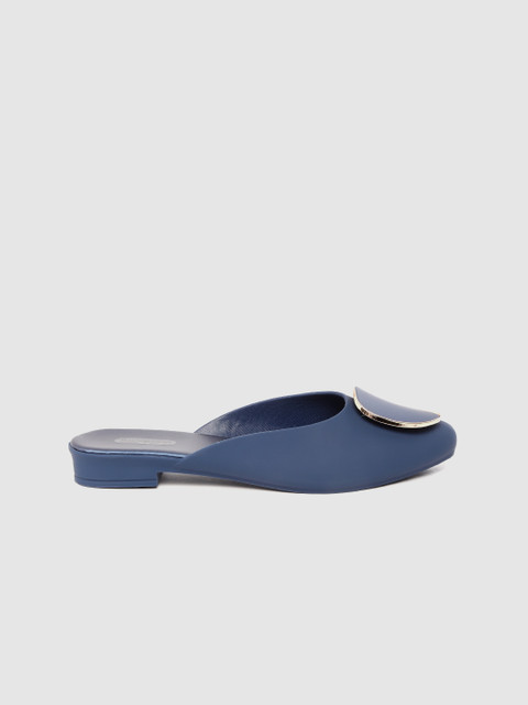 

DressBerry Women Navy Blue Solid Mules