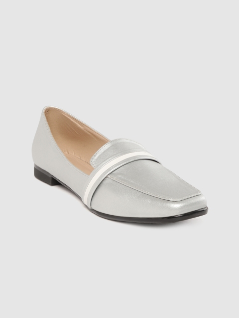 

Mast & Harbour Women Silver-Toned Slip-Ons