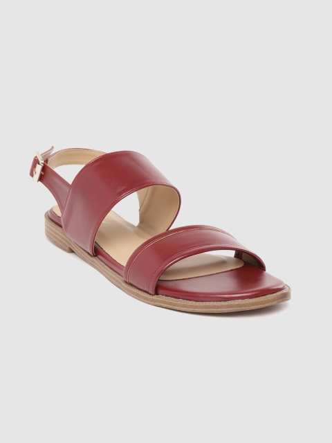 

Roadster Women Maroon Solid Open Toe Flats