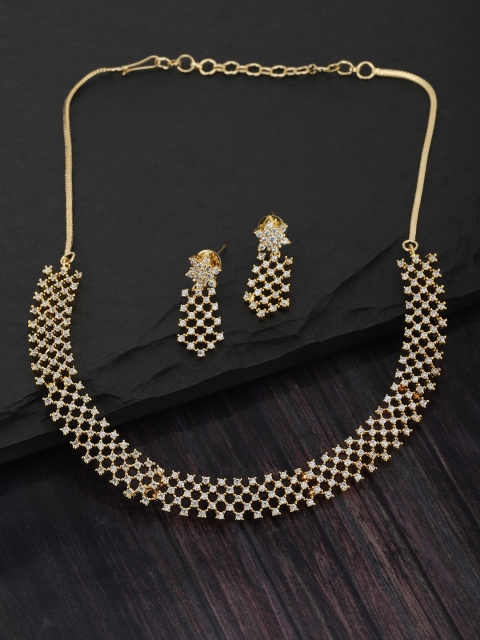 

Carlton London Gold-Plated CZ-Studded Jewellery Set