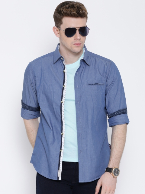 

American Swan Blue Smart Fit Casual Shirt