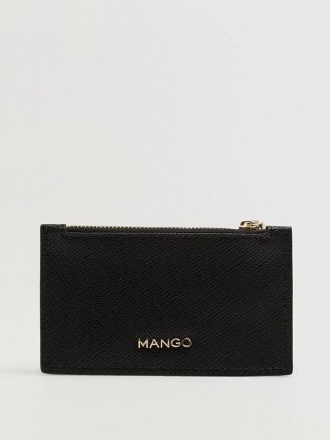 

MANGO Women Black Solid Card Holder