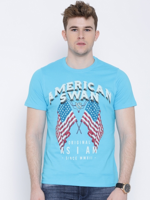 

American Swan Blue Printed T-shirt
