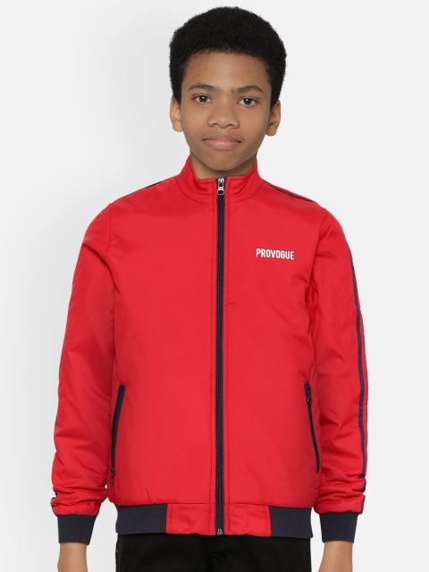 

Provogue Boys Red Solid Bomber Jacket