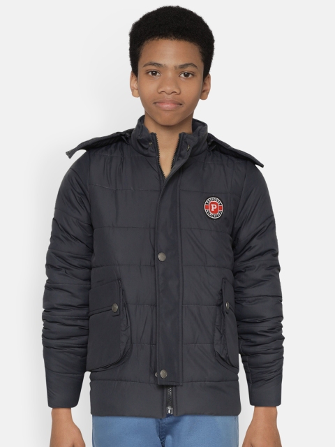 

Provogue Boys Navy Blue Solid Padded Jacket with Detachable Hood