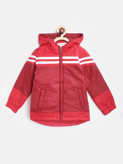 

Miss & Chief Boys Red & White Striped Detail Hooded Tailored Jacket