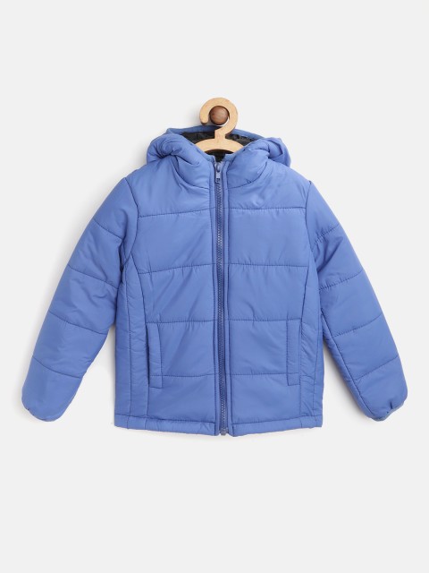 

Miss & Chief Boys Blue Solid Hooded Padded Jacket