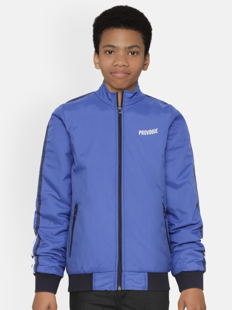 

Provogue Boys Blue Solid Bomber Jacket