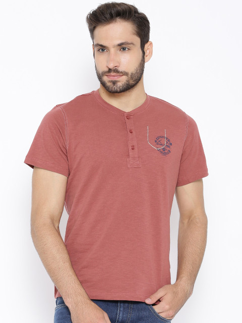 

American Swam Rust Red Henley T-shirt