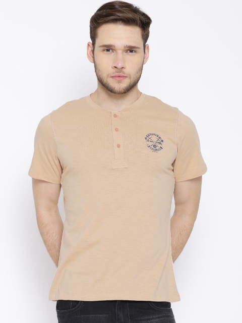 

American Swan Beige Henley T-shirt