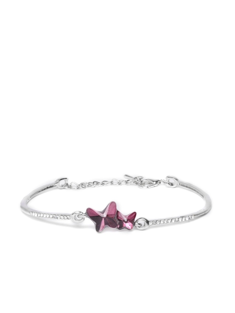 

YouBella Purple Silver-Plated Stone Studded Charm Bracelet