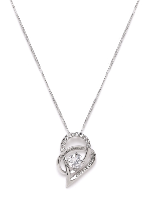 

YouBella Silver-Toned Stone-Studded Contemporary Pendant with Chain