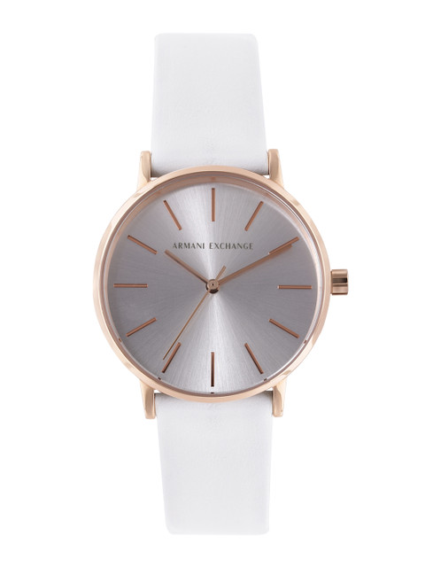 

Armani Exchange Women Silver-Toned Leather Analogue Watch AX5562
