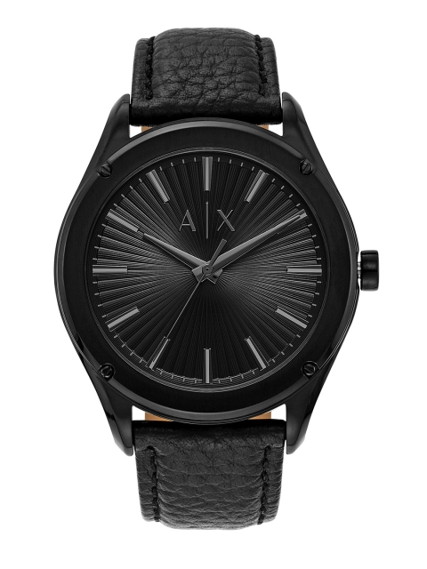 

Armani Exchange Men Black Fitz Leather Analogue Watch AX2805