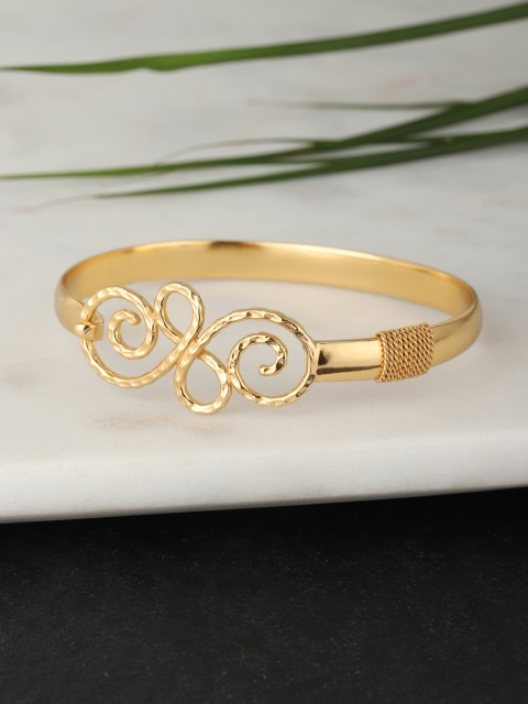 

Carlton London Gold-Plated Textured Bangle-Style Bracelet