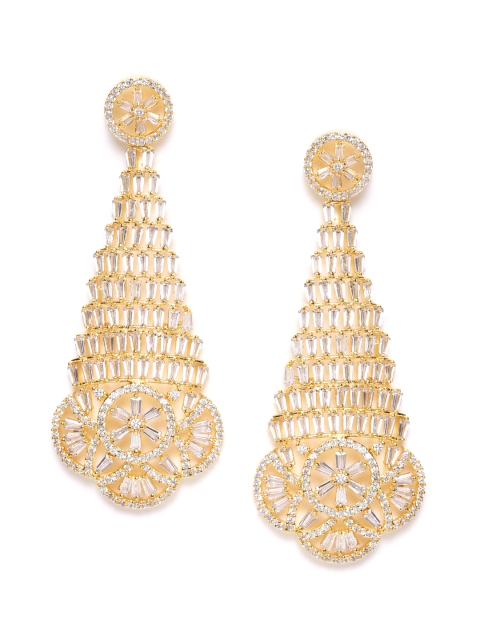 

Carlton London Gold-Plated AD-Studded Classic Drop Earrings