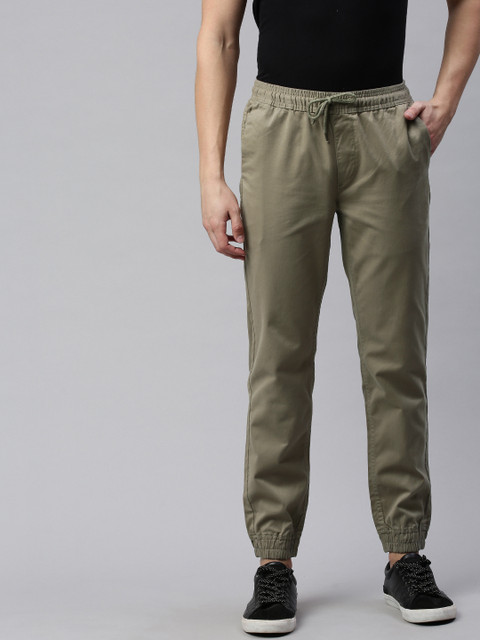 

Harvard Men Olive Green Regular Fit Solid Joggers