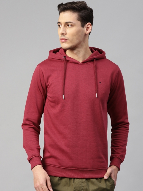 

Van Heusen Sport Men Maroon Solid Hooded Sweatshirt