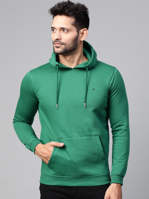 

Van Heusen Sport Men Green Solid Hooded Sweatshirt