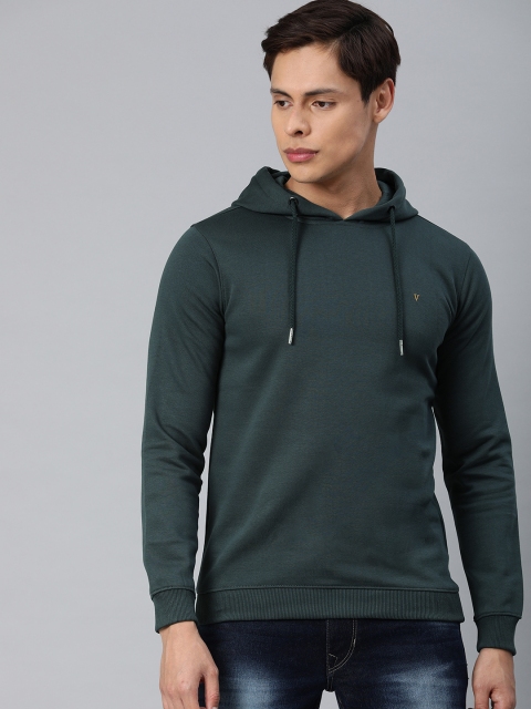 

Van Heusen Sport Men Teal Green Solid Hooded Sweatshirt