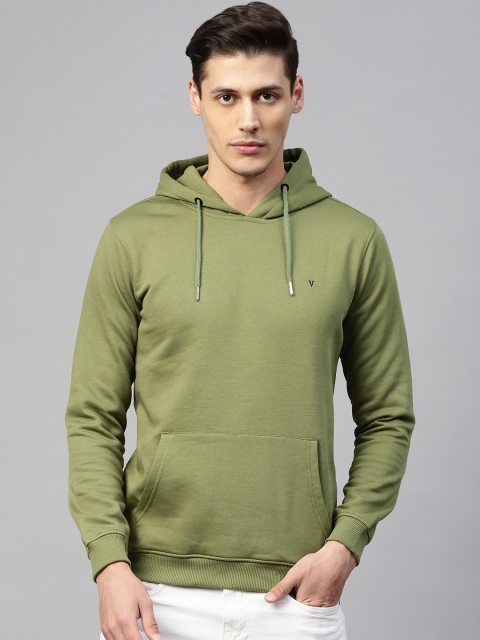 

Van Heusen Sport Men Olive Green Solid Hooded Sweatshirt
