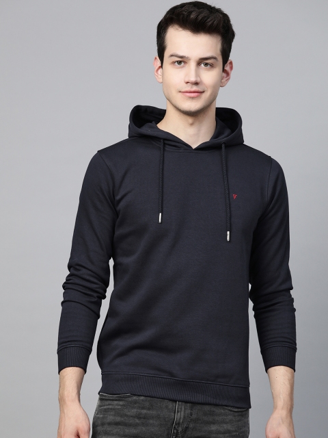 

Van Heusen Sport Men Navy Blue Solid Hooded Sweatshirt