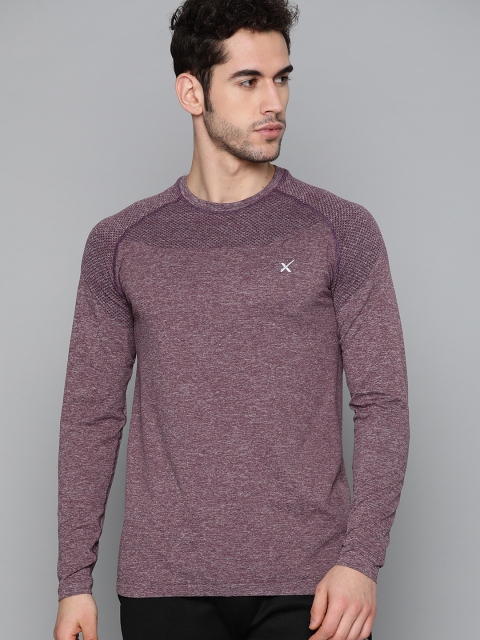 

HRX by Hrithik Roshan Men Wine-Coloured Self Design Training T-shirt, Burgundy