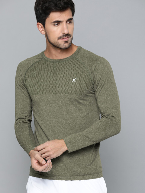 

HRX by Hrithik Roshan Men Olive Green Solid Rapid-Dry Antimicrobial Training Sweatshirt