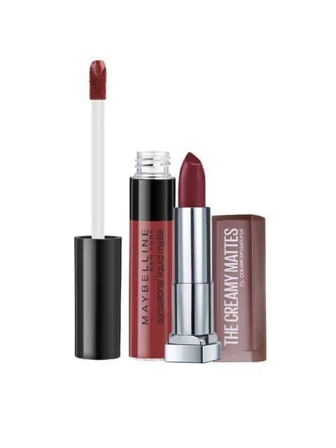 

Maybelline New York Creamy Matte Lipstick & Sensational Liquid Matte Lipstick, Red