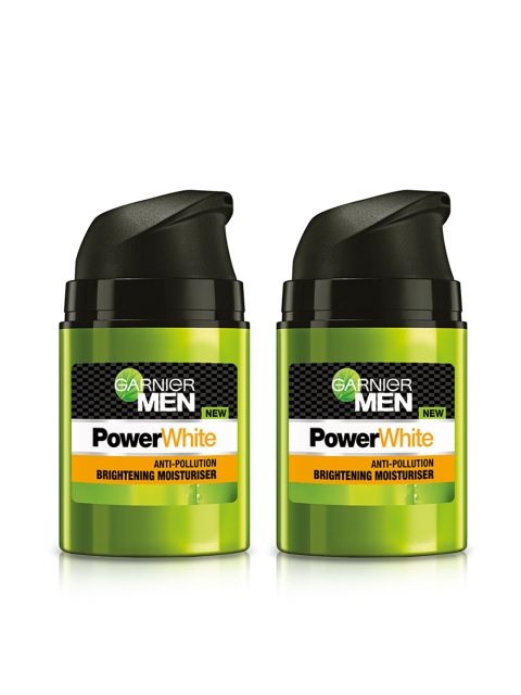 

Garnier Men Pack Of 2 Power White Anti-Pollution Brightening Moisturiser, Green