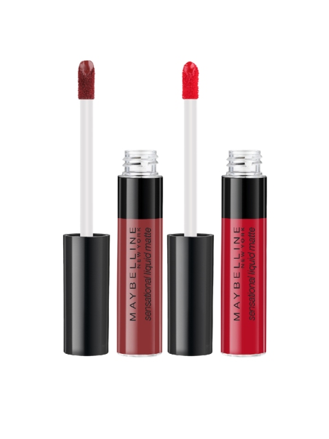 

Maybelline Set of 2 Sensational Liquid Matte Lipstick, Red