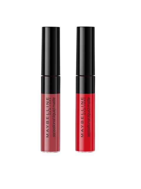 

Maybelline New York Set of 2 Sensational Liquid Matte Lipsticks, Red