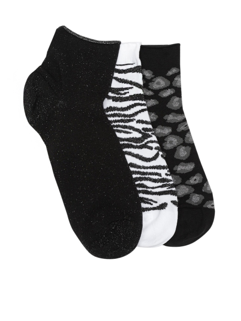 

Marks & Spencer Women Pack of 3 Ankle-Length Socks, Black