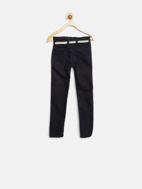 

612 League Girls Navy Stretchable Jeans, Navy blue