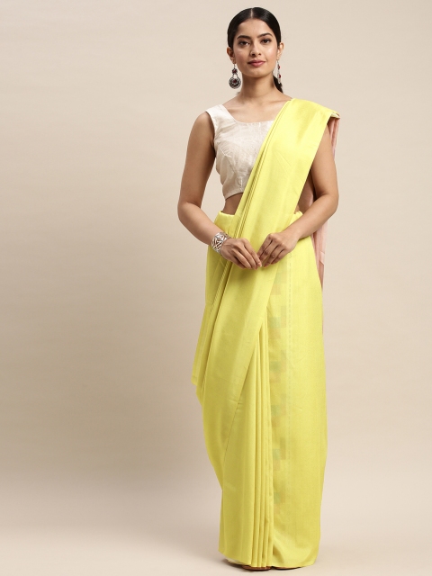 

DIVASTRI Yellow Solid Silk Blend Saree