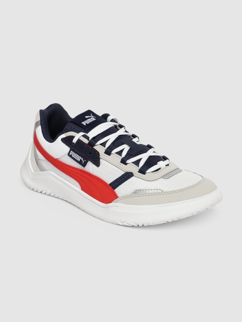 

Puma Unisex White & Navy Blue Colourblocked DC Future Sneakers