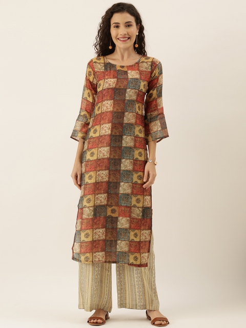 

Tikhi Imli Women Multicoloured Printed Straight Kurta, Multi