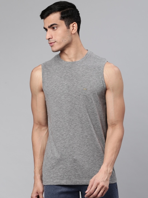 

Sweet Dreams Men Grey Melange Solid Round Neck Lounge T-shirt