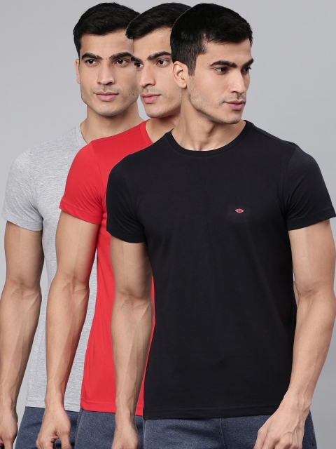 

Sweet Dreams Men Pack of 3 Solid Round Neck Lounge T-shirts, Grey melange