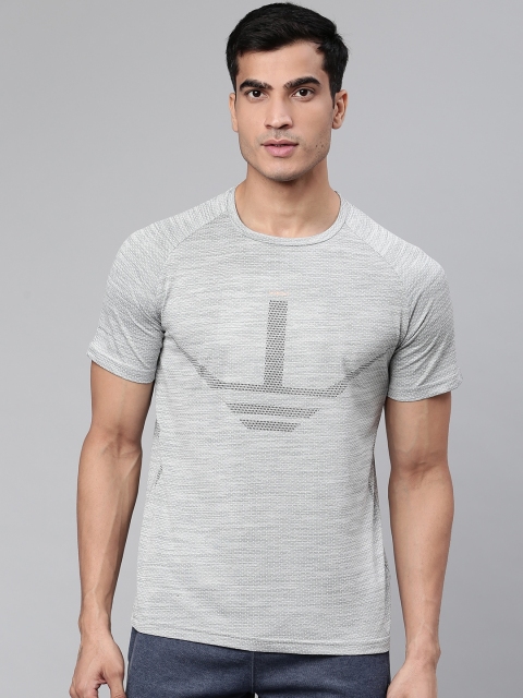 

Sweet Dreams Men Grey Melange Self Design Round Neck T-shirt