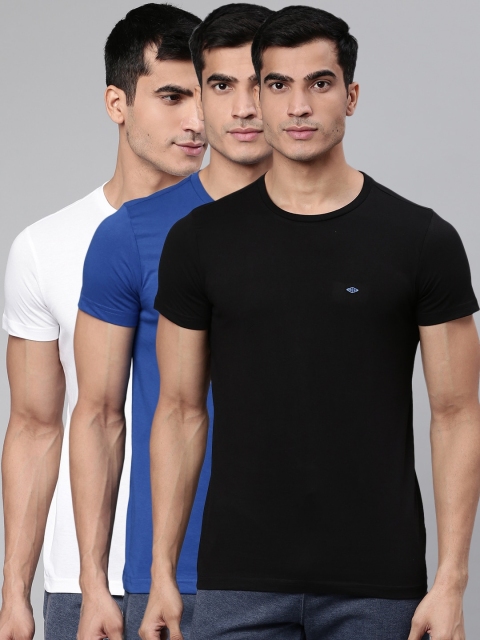 

Sweet Dreams Men Pack of 3 Solid Round Neck Lounge T-shirts, Blue