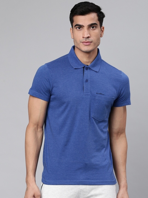 

Sweet Dreams Men Blue Solid Polo Collar Lounge T-shirt